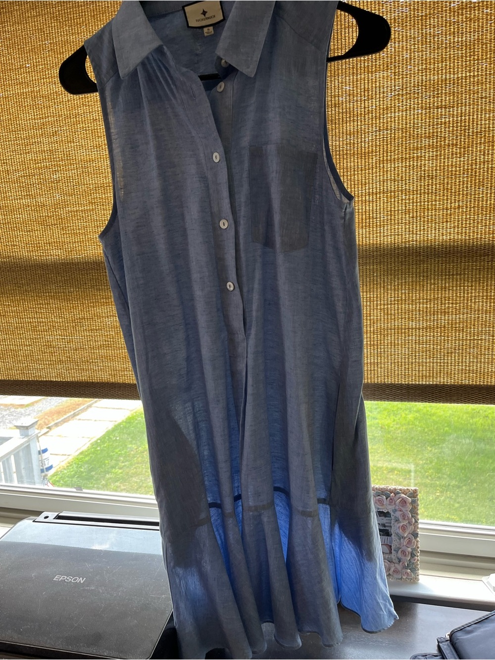 Tuckernuck Sleeveless Blue Button-Front Sundress